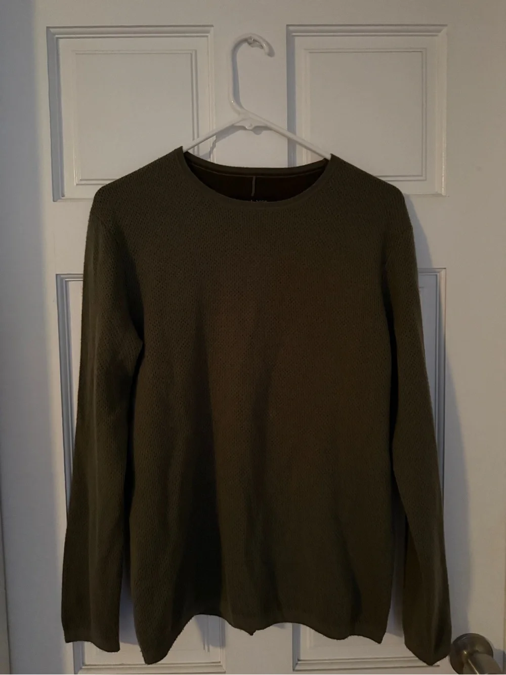 Rag & Bone Classic Olive Green Textured Crewneck Sweater